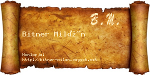 Bitner Milán névjegykártya