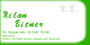 milan bitner business card